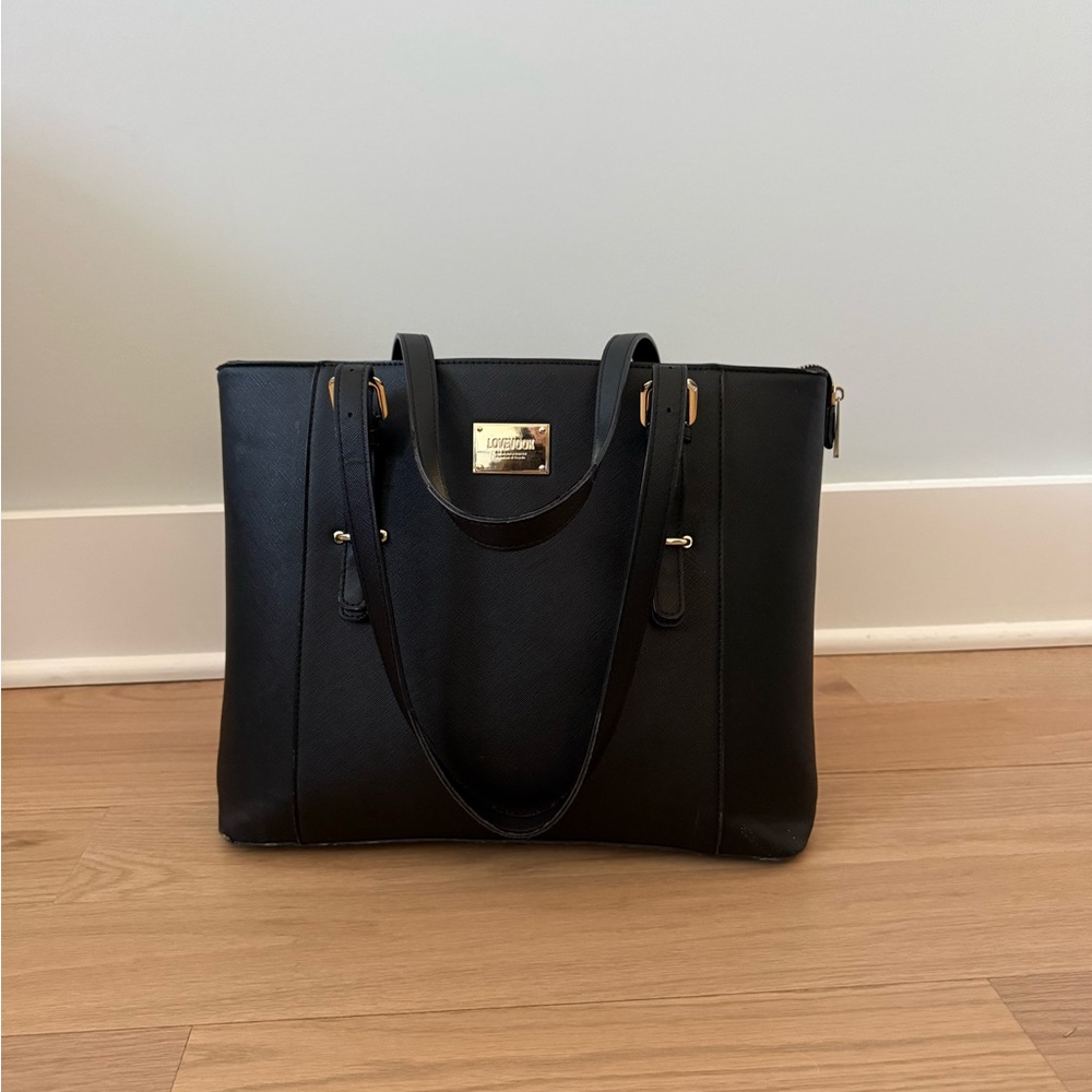 Black Leather Tote Bag